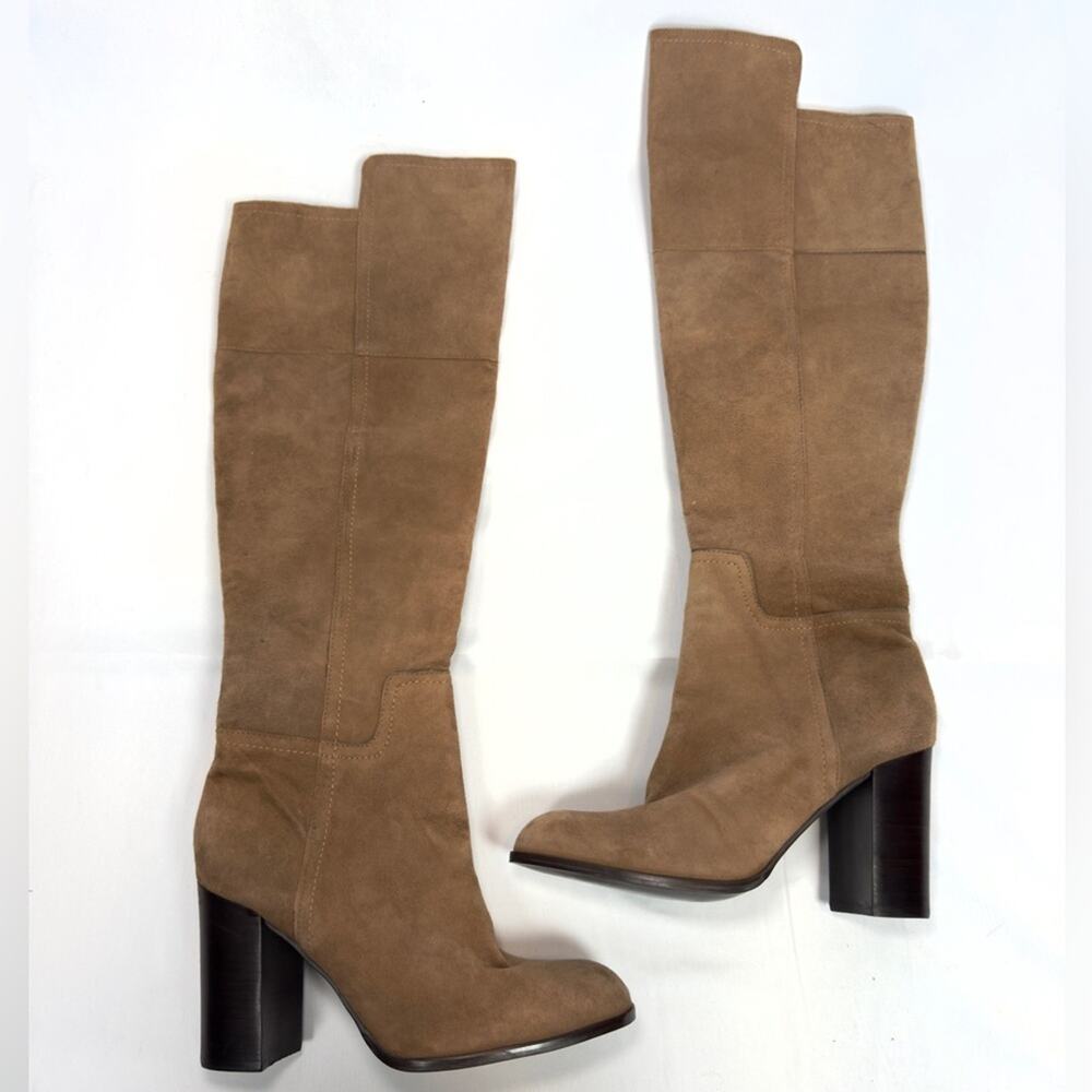 Pour La Victoire OTK Suede Boots Talia Block Heel Knee High Size 8.5